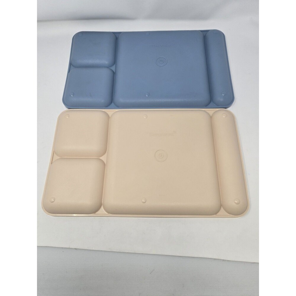 VINTAGE TUPPERWARE LOT CAFETERIA LUNCH TRAY DIVIDED PLATE MIXED #1535 SET OF 6 - Picture 9 of 11